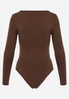 Brązowe Body z Kwadratowym Dekoltem Phicise