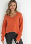 Pomarańczowy Sweter z Wiskozy Oversize Yorate