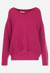 Fioletowy Sweter z Wiskozy Oversize Yorate