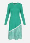Zielona Sukienka z Wiskozy z Plisowanym Dołem Vallzore