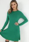 Zielona Sukienka Dzianinowa z Plisowanym Dołem Vova