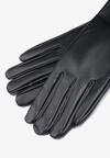 Czarne Rękawiczki z Imitacji Skóry Ocieplone Crisiali