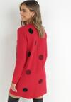 Czerwona Tunika Oversize w Kropki Baci