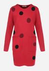 Czerwona Tunika Oversize w Kropki Baci