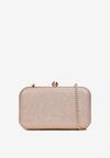 Szampańska Brokatowa Torebka Kopertówka z Łańcuszkiem Haga