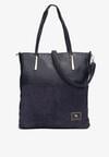 Granatowa Torebka Shopper na Ramię Amion