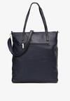 Granatowa Torebka Shopper na Ramię Amion