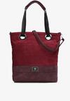 Bordowa Torebka Shopper z Pikowaniem Frideen