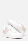 Biało-Różowe Sneakersy Sznurowane Finos