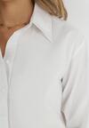 Biała Koszula Trapezowa z Szerokim Rękawem Izzar