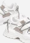 Białe Sneakersy z Dekoracyjnym Sznurowaniem Dedna