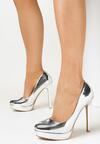 Pantofi stiletto Argintii