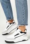 Biało-Czarne Sneakersy na Grubej Podeszwie Nadin