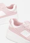 Różowe Sneakersy na Platformie z Ażurowymi Wstawkami Findime