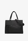 Czarna Torebka Shopper z Imitacji Skóry Lerra