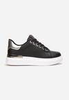 Czarne Sneakersy z Metalicznymi Wstawkami Zolana
