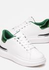Biało-Zielone Sneakersy z Metalicznymi Wstawkami Zolana