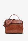 Brązowa Dwukomorowa Torebka ze Skośnym Pikowaniem Silja