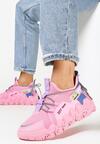 Fuksjowe Sneakersy na Grubej Podeszwie z Siateczkową Cholewką Sarahi
