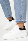Biało-Czarne Sneakersy na Platformie z Wstawką Jazlene