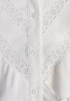 Biała Koszula z Ozdobnym Kołnierzem z Falbaną Acitani