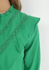 Zielona Koszula z Ozdobnym Kołnierzem z Falbaną Acitani