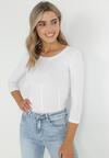 Biała Bawełniana Bluzka Gorsetowa z Rękawem 3/4 Ajay