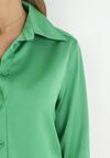 Zielona Satynowa Koszula z Kołnierzem Cernidae