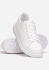 Białe Sneakersy z Perforacją na Grubej Podeszwie Rilee