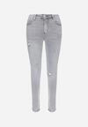 Jasnoszare Jeansy Skinny z Regularnym Stanem Deleah