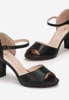 Czarne Sandały na Słupku Kashton