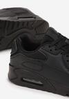 Czarne Sneakersy na Grubej Podeszwie z Wstawką Denni