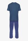 Niebieska 2-częściowa Piżama z Krótkim Rękawem i Długą Nogawką Chimo
