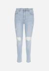 Jasnoniebieskie Jeansy Skinny z Dziurami Tully