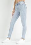 Jasnoniebieskie Jeansy Skinny Regular Waist z Przetarciami Hollynd