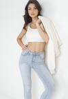 Jasnoniebieskie Jeansy Skinny Regular Waist z Przetarciami Hollynd
