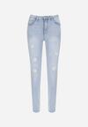 Jasnoniebieskie Jeansy Skinny Regular Waist z Przetarciami Hollynd
