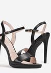 Czarne Sandały na Szpilce Cassena
