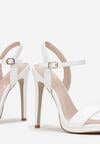Białe Sandały na Szpilce Cassena