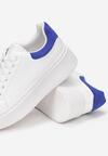 Biało-Niebieskie Sneakersy na Platformie z Kolorową Wstawką z Tyłu Maridora