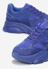 Niebieskie Sznurowane Sneakersy na Grubej Podeszwie ze Żłobieniami Dangray