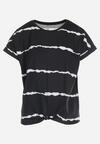 Czarny T-shirt Wiązany z Wzorem Tie-Dye Maat