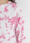 Różowa Krótka Bluza z Printem Tie-Dye Furaha