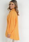 Pomarańczowa Bawełniana Koszula o Długim Fasonie Oversize Atherene
