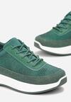 Zielone Sneakersy z Cyrkoniami na Cholewce Diselva