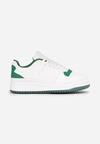 Biało-Zielone Sneakersy z Dekoracyjnymi Wstawkami i Perforacją na Nosku Septisa