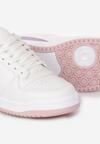 Biało-Różowe Sneakersy z Dekoracyjnymi Wstawkami i Perforacją na Nosku Septisa