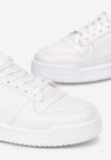 Białe Sneakersy z Dekoracyjnymi Wstawkami i Perforacją na Nosku Septisa