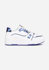 Biało-Niebieskie Sneakersy z Metalicznymi Wstawkami Saifin