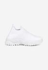 Białe Buty Sportowe na Grubej Podeszwie z Elastyczną Cholewką Kerlyn